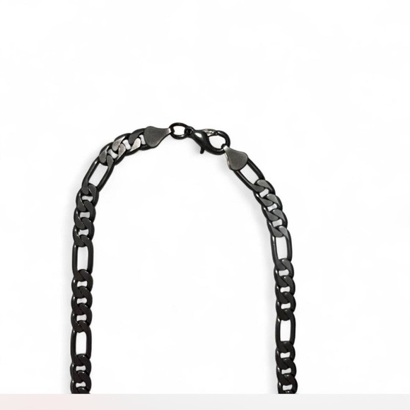 Stainless Steel Figaro Chain Necklace 24” - Picture 3 of 3